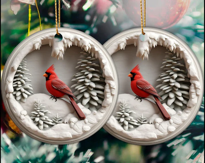 Red Cardinal Ornament - Image 2
