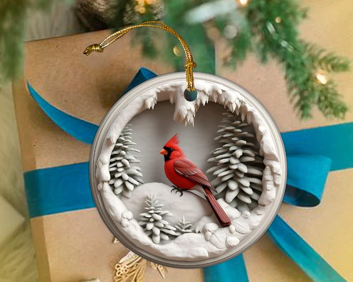 Red Cardinal Ornament - Image 3